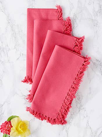 APRIL CORNELL ESSENTIAL NAPKINS SET OF 4 PINK