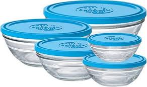 BLUE LID FOR STACKABLE GLASS BOWL 4.75"