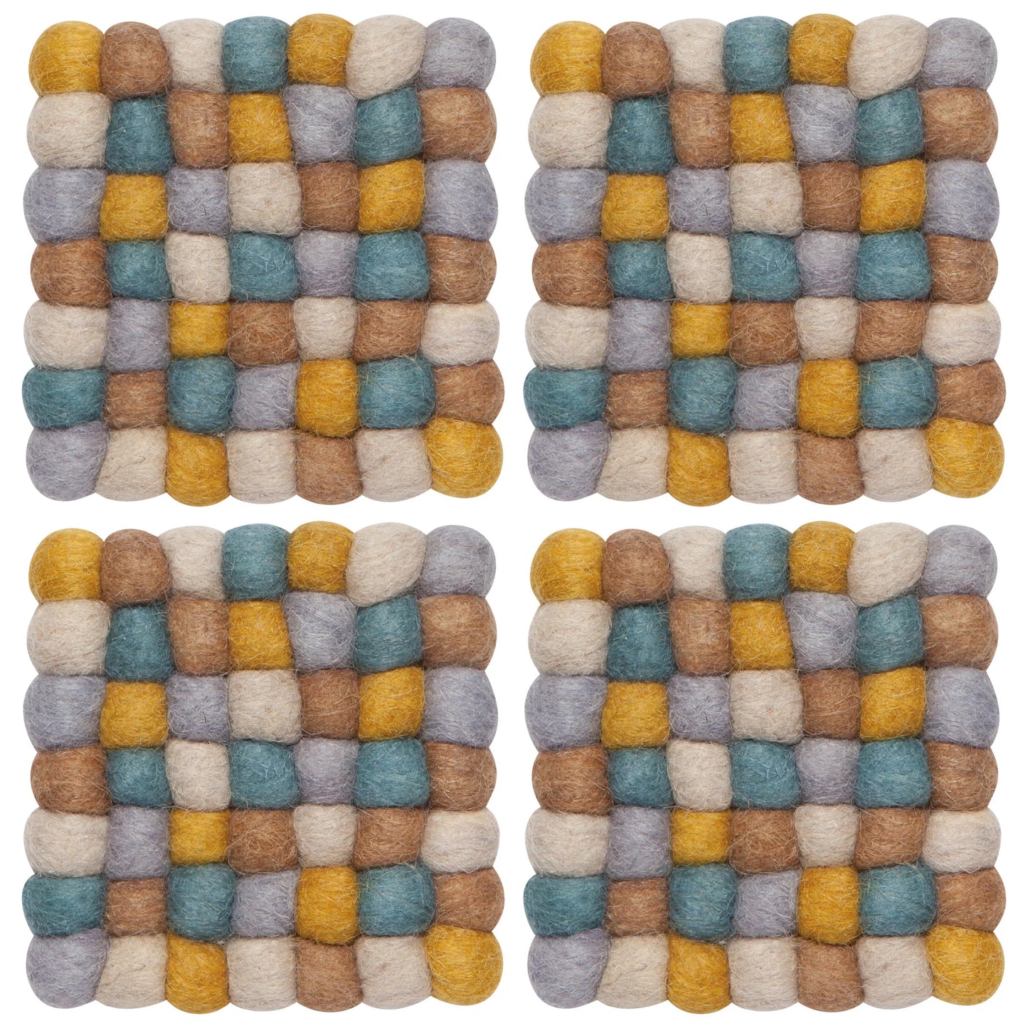 COASTER SET OCHRE DOT