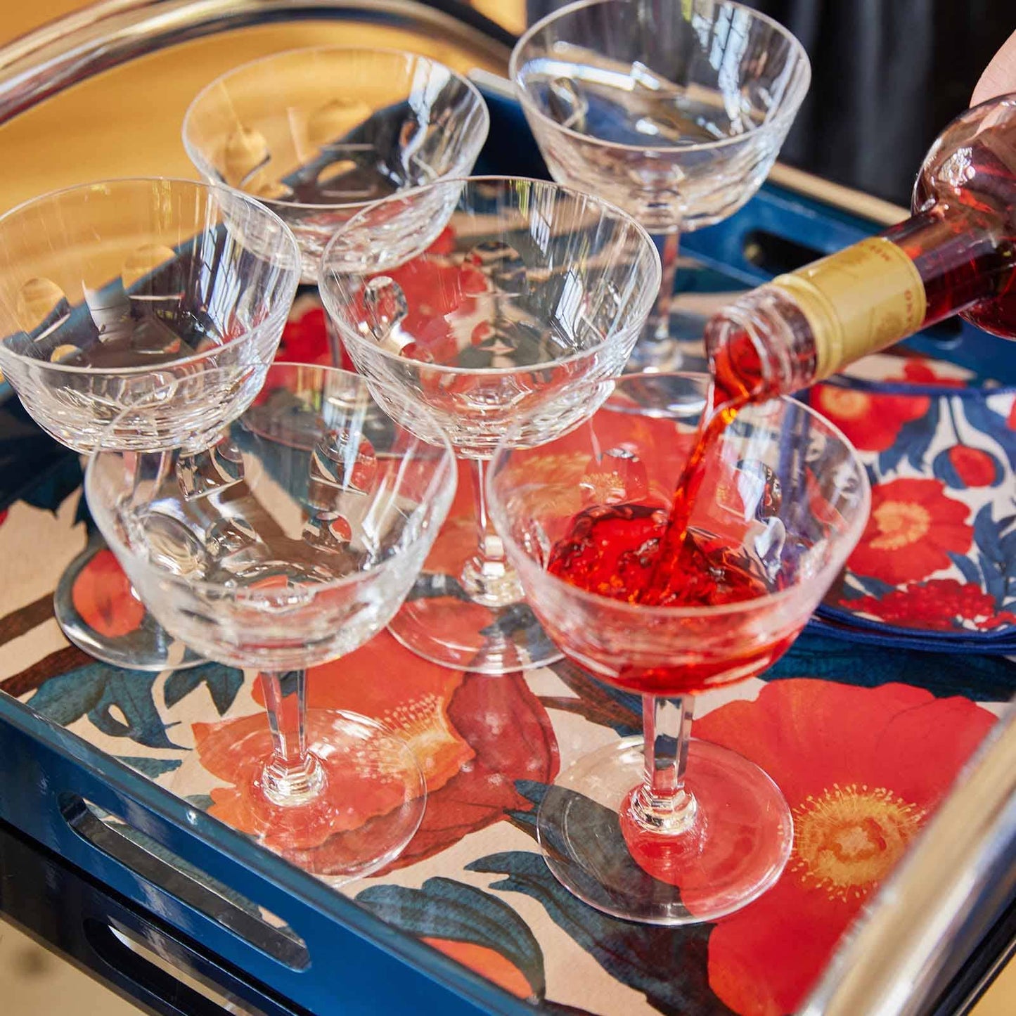 Iceland Poppy Square Lacquer Serving Tray
