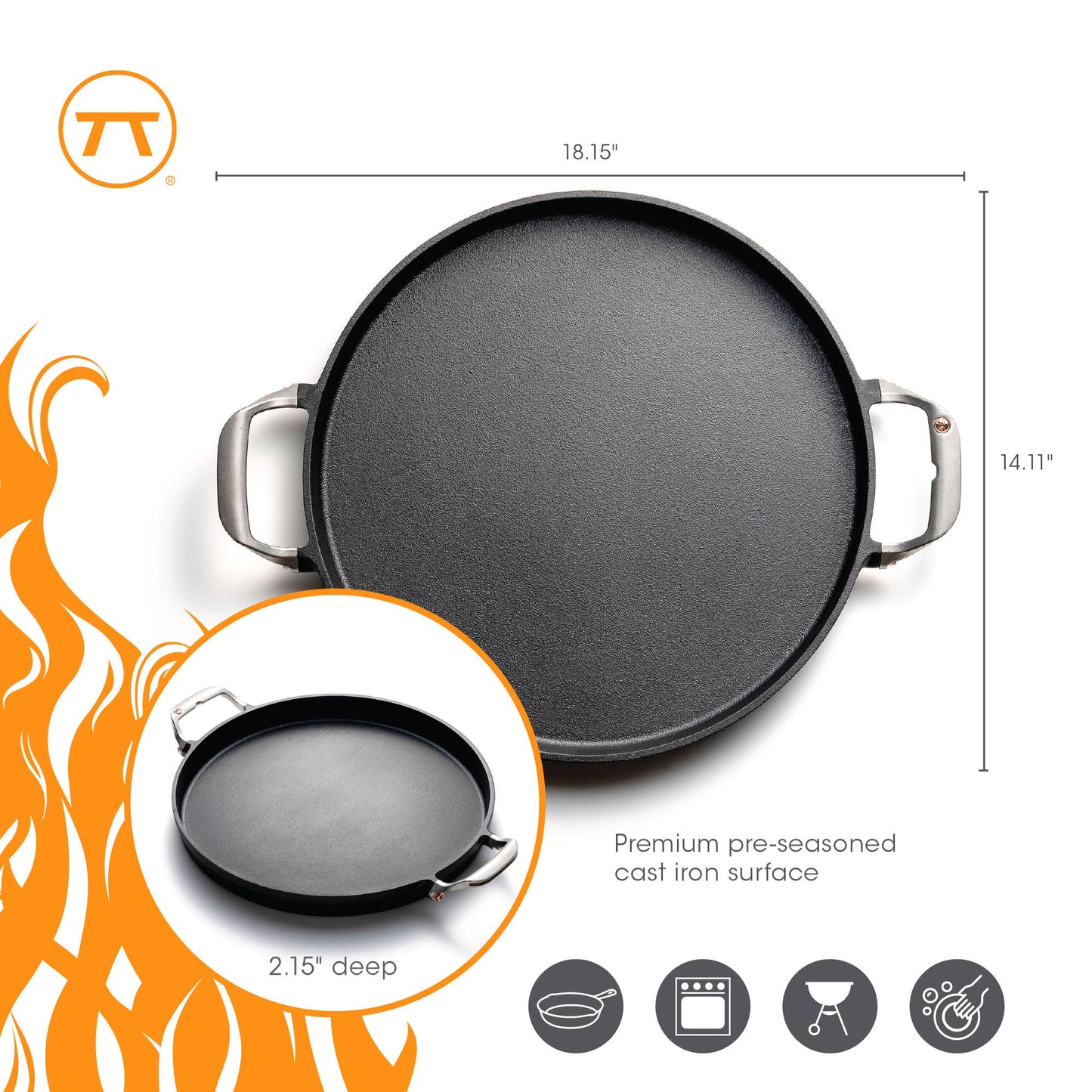 DEEP DISH CAST IRON PIZZA OR PAELLA PAN