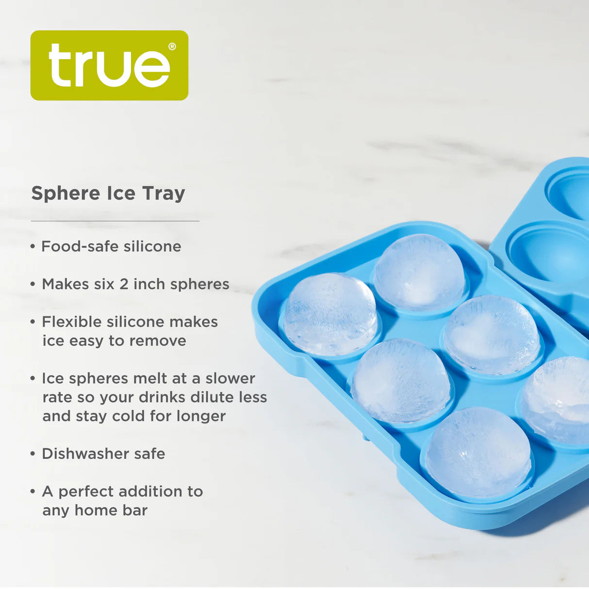 SPHERE 2" SILICONE ICE SPHERE MOLD IN BLUE