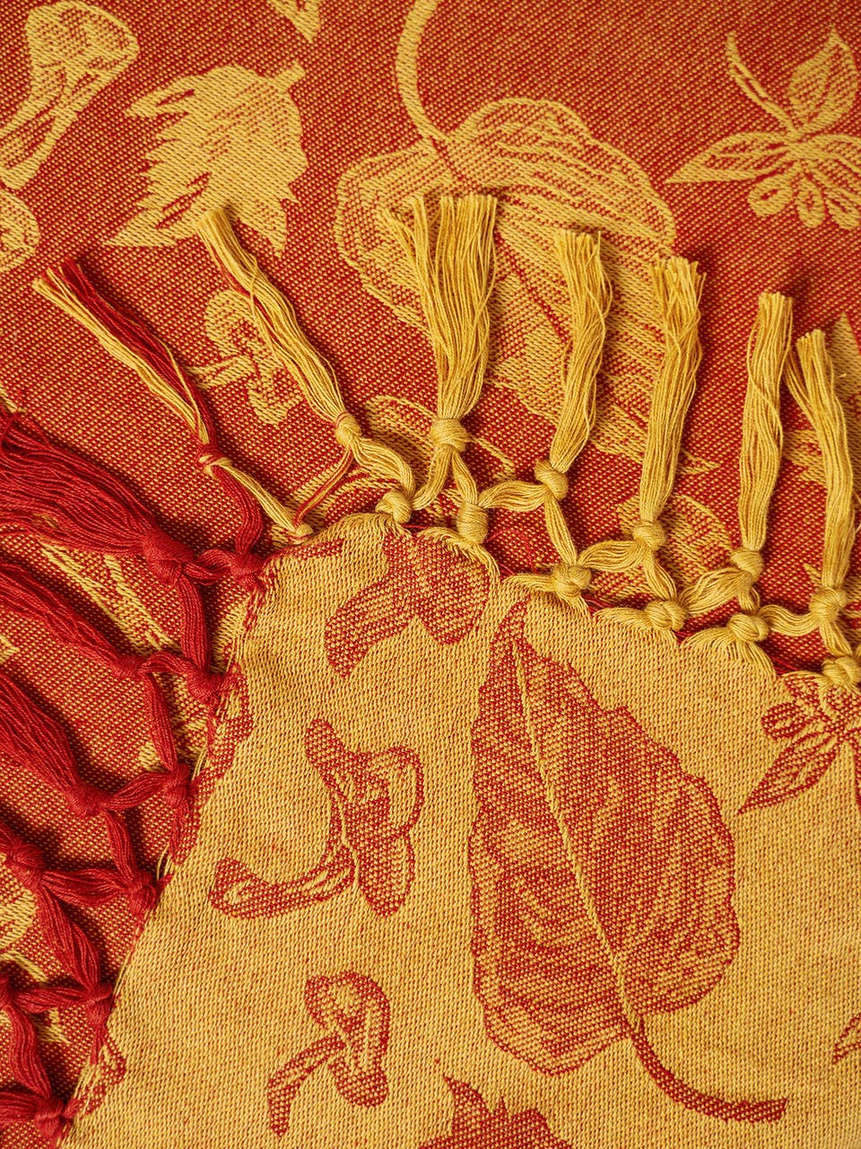 Mushroom Jacquard Tablecloth - Gold Rust: 60x90