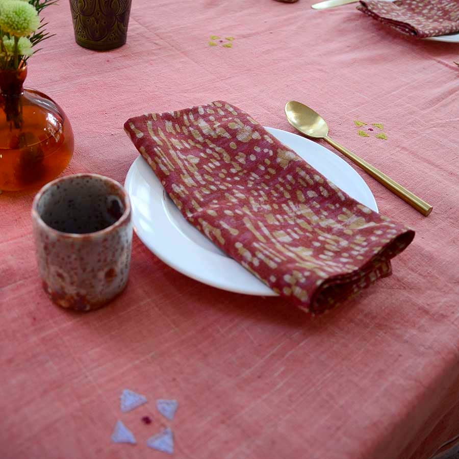 Sustainable Cotton Dinner Napkins Set of 4 | Barkha Orange