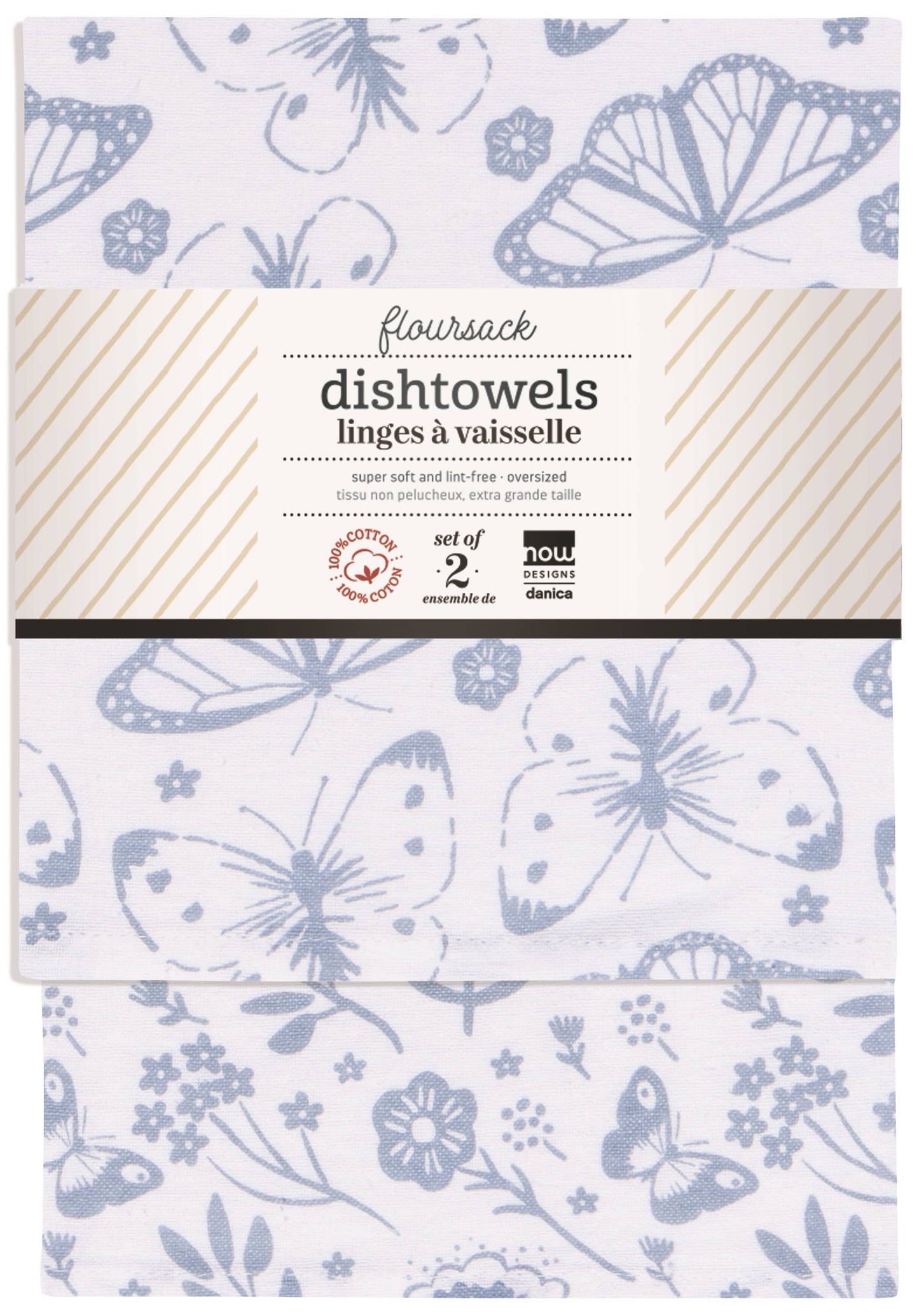MORNING MEADOW FLOURSACK DISHTOWELS SET OF 2