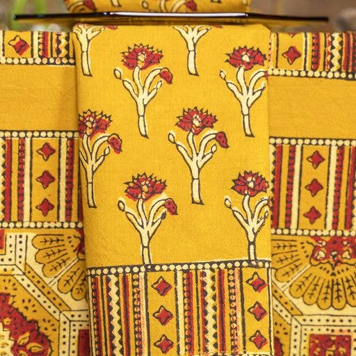 APRIL CORNELL NAPKIN TRAVELER NATURAL DYE SET OF 4 16x16"