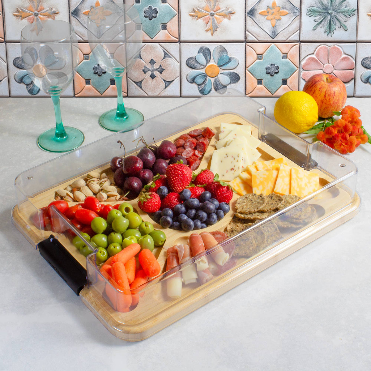 Flip, Serve & Store® Charcuterie Board with Locking Lid