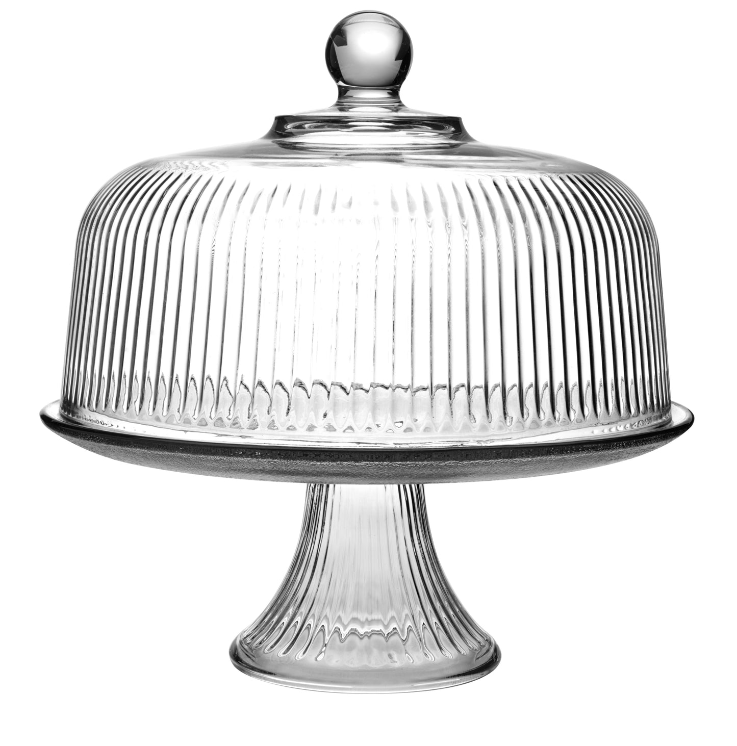 MONACO GLASS CAKE STAND W/LID