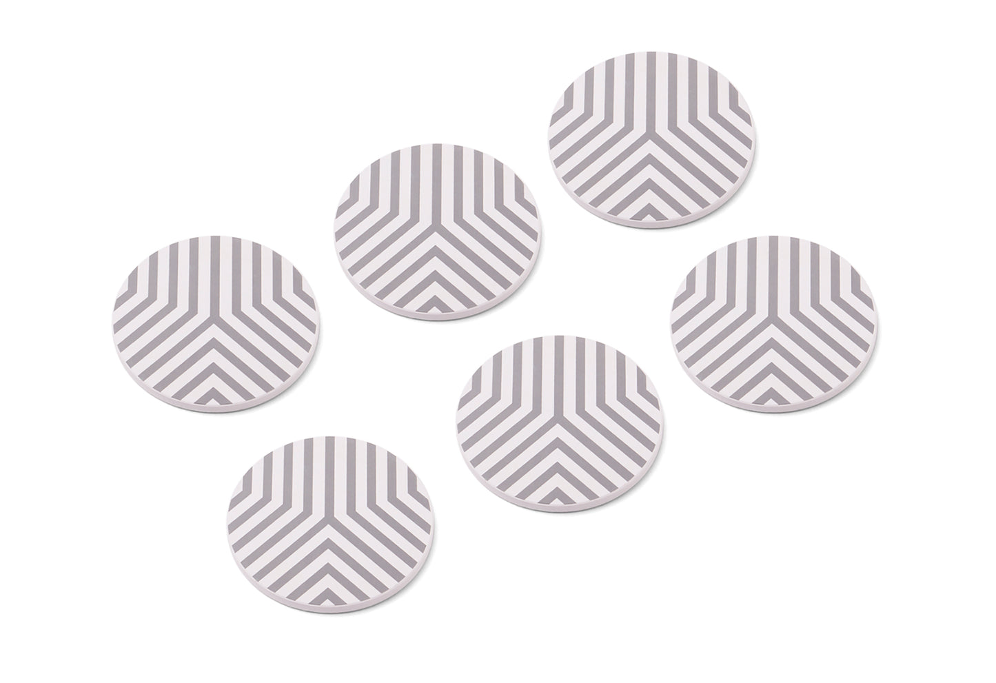 ABSORBENT CERAMIC STONE COASTERS SET OF 6