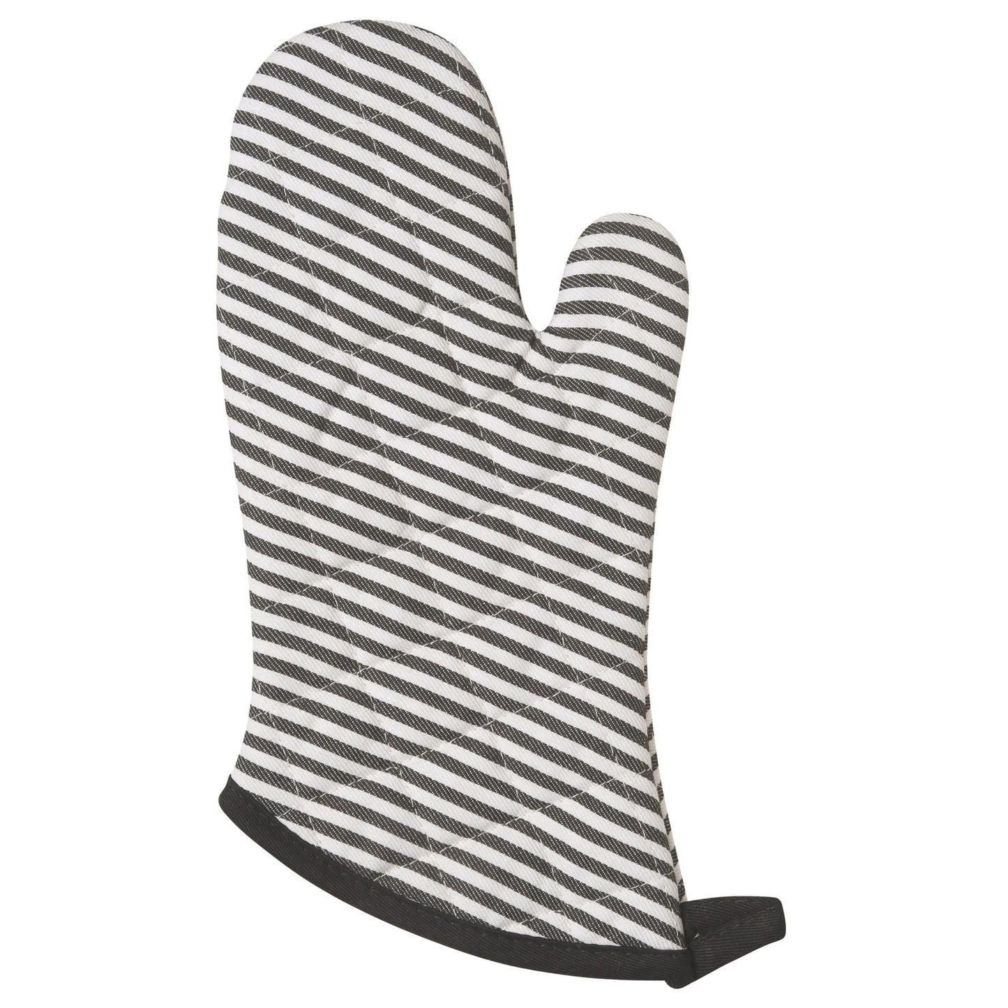 POT MITT BLK STRIPE