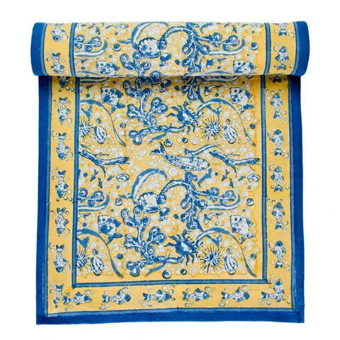RUNNER LA MER BLU & YEL 16"X 72"