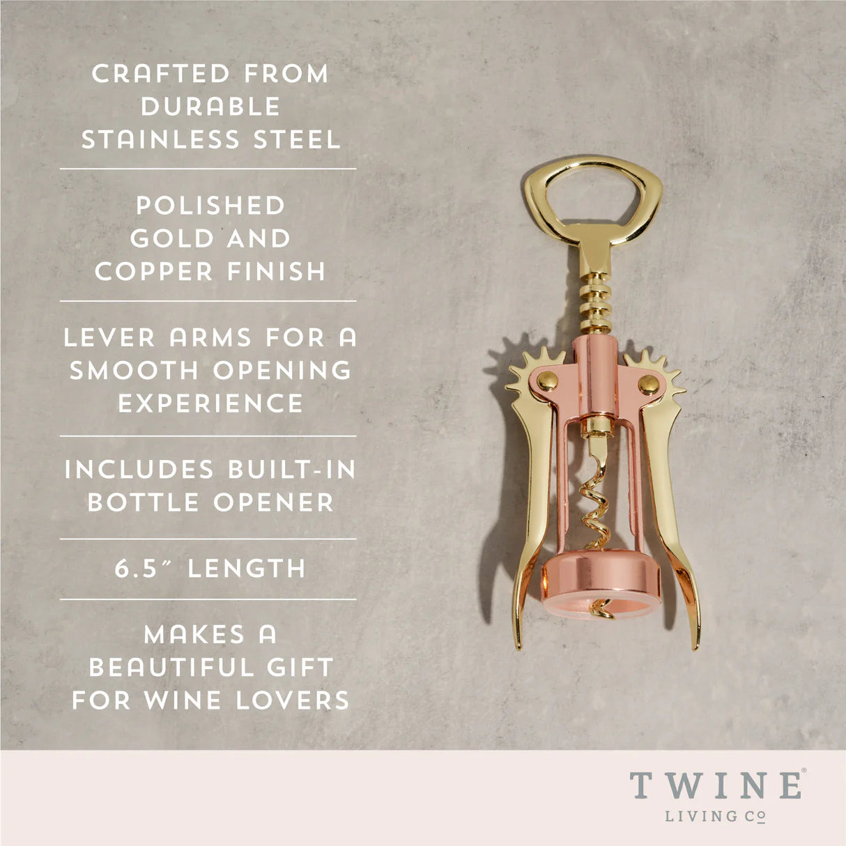 WINGED CORKSCREW IN COPPER & GOLD