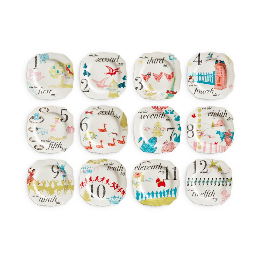 XMAS APPETIZER PLATES SET12