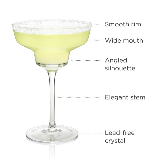 VISKI ANGLED MARGARITA GLASS 12oz
