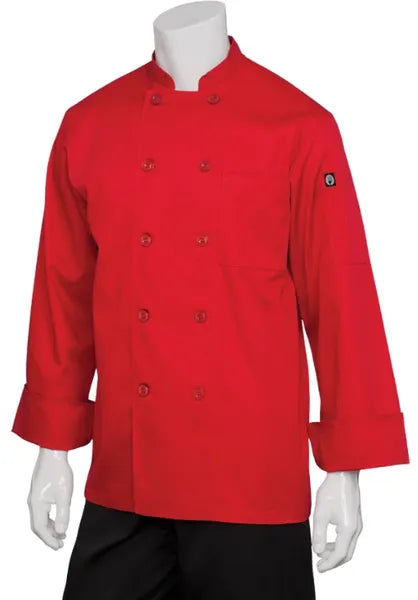 FINAL SALE - CHEF WORKS RED LONG SLEEVE XL CHEF COAT