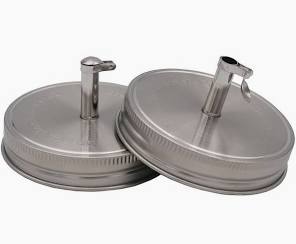 STAINLESS STEEL POUR SPOUT LID WIDE MOUTH W/JAR