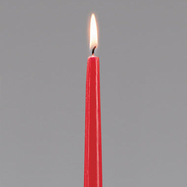 TAPER CANDLE 10" RED EA