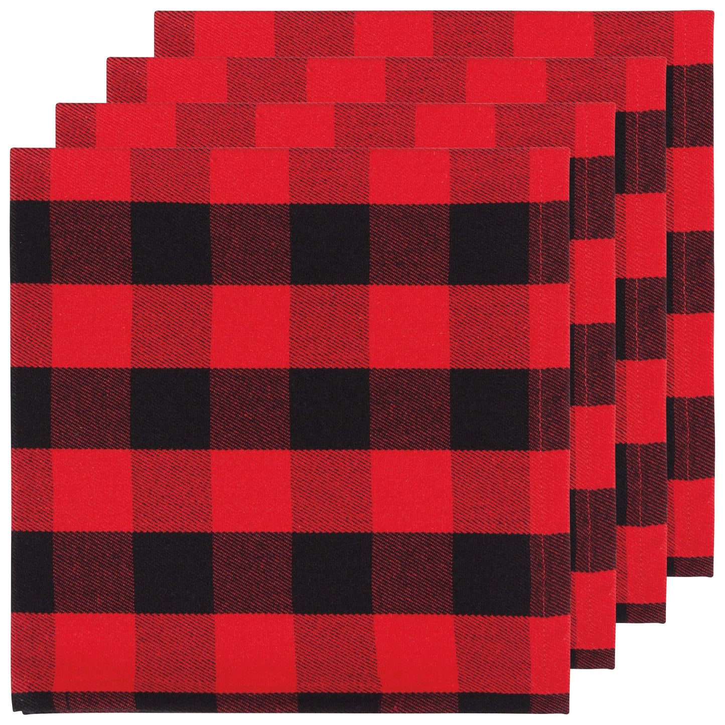 NAPKINS SECOND SPIN BUFFALO CHECK RED SET OF 4