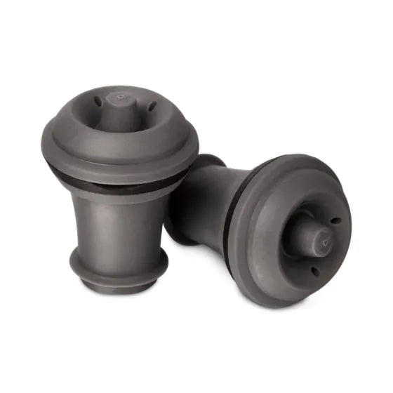 VACU VIN VACUUM WINE STOPPERS IN BLACK SET OF 2