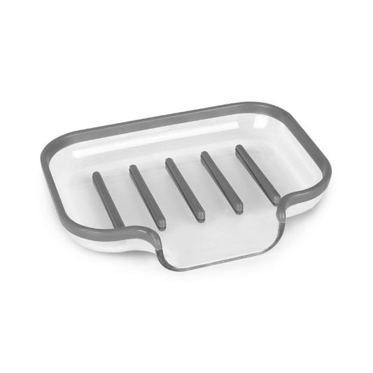 CORA SINK SPONGE & SOAP DISH - GRAY/CLEAR