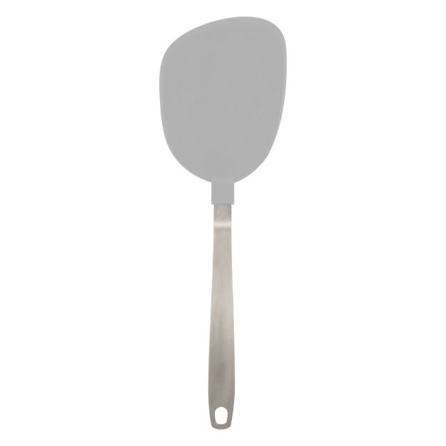 JUMBO STAINLESS STEEL HANDLED NYLON FLEX TURNER - OYSTER GRAY