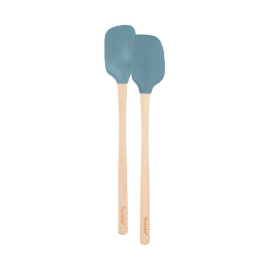 FLEX-CORE WOOD HANDLED MINI SPATULA & SPOONULA BLUE SLATE