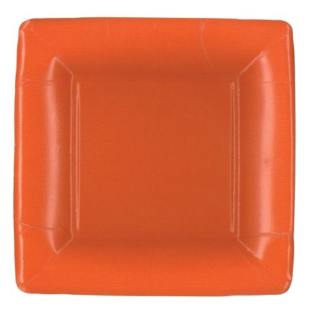 PAPER DESSERT PLATE DEEP ORANGE 7IN