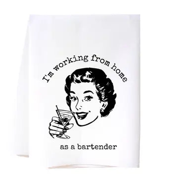 WORKING FROM HOME FLOUR SACK TOWEL