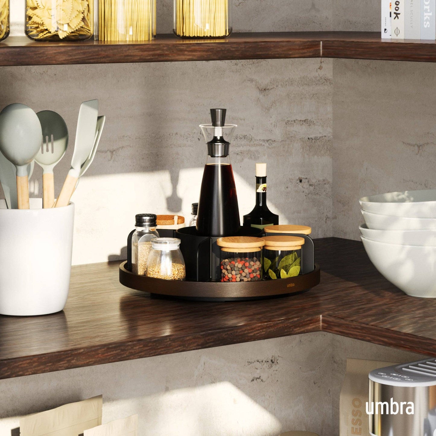 BELLWOOD LAZY SUSAN: WHITE-NATURAL