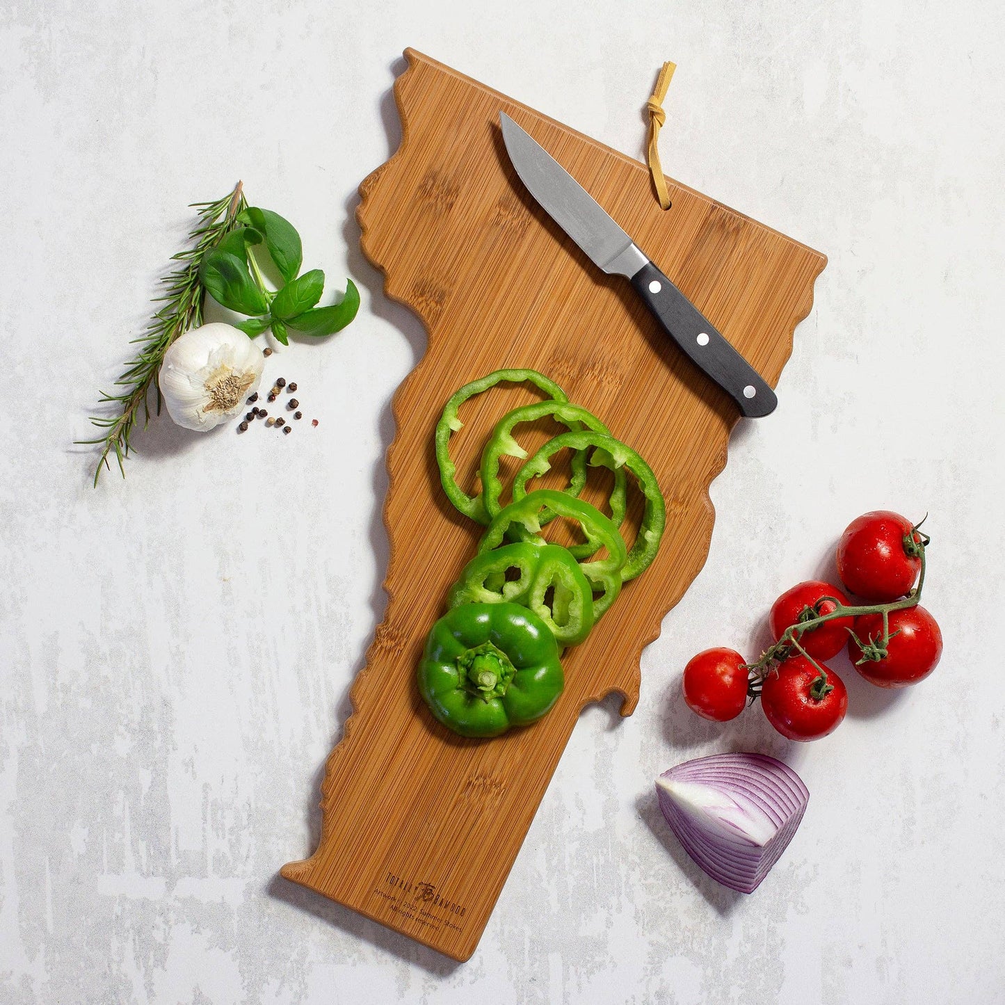 VERMONT CUTTING BOARD WITH ARTWORK BY SUMMER STOKES
