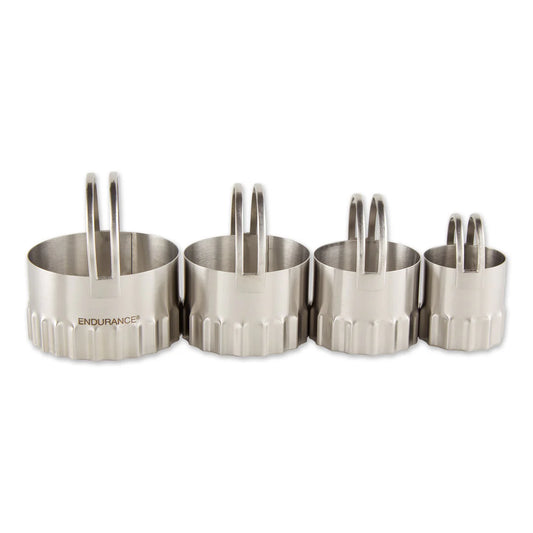 ROUND RIPPLED BISCUIT CUTTERS SET/4