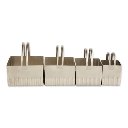 SQUARE RIPPLED BISCUIT CUTTERS SET/4
