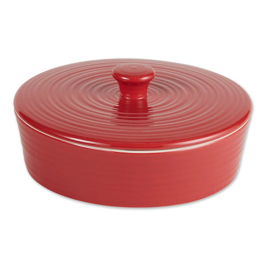 STONEWARE TORTILLA WARMER 8" RED