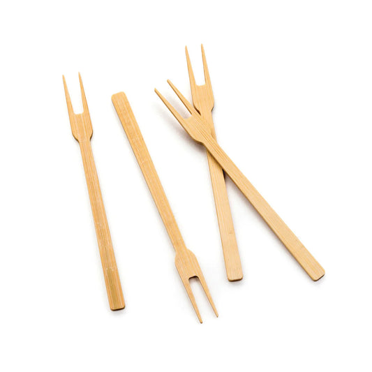 BAMBOO APPETIZER FORKS 6" 50CT