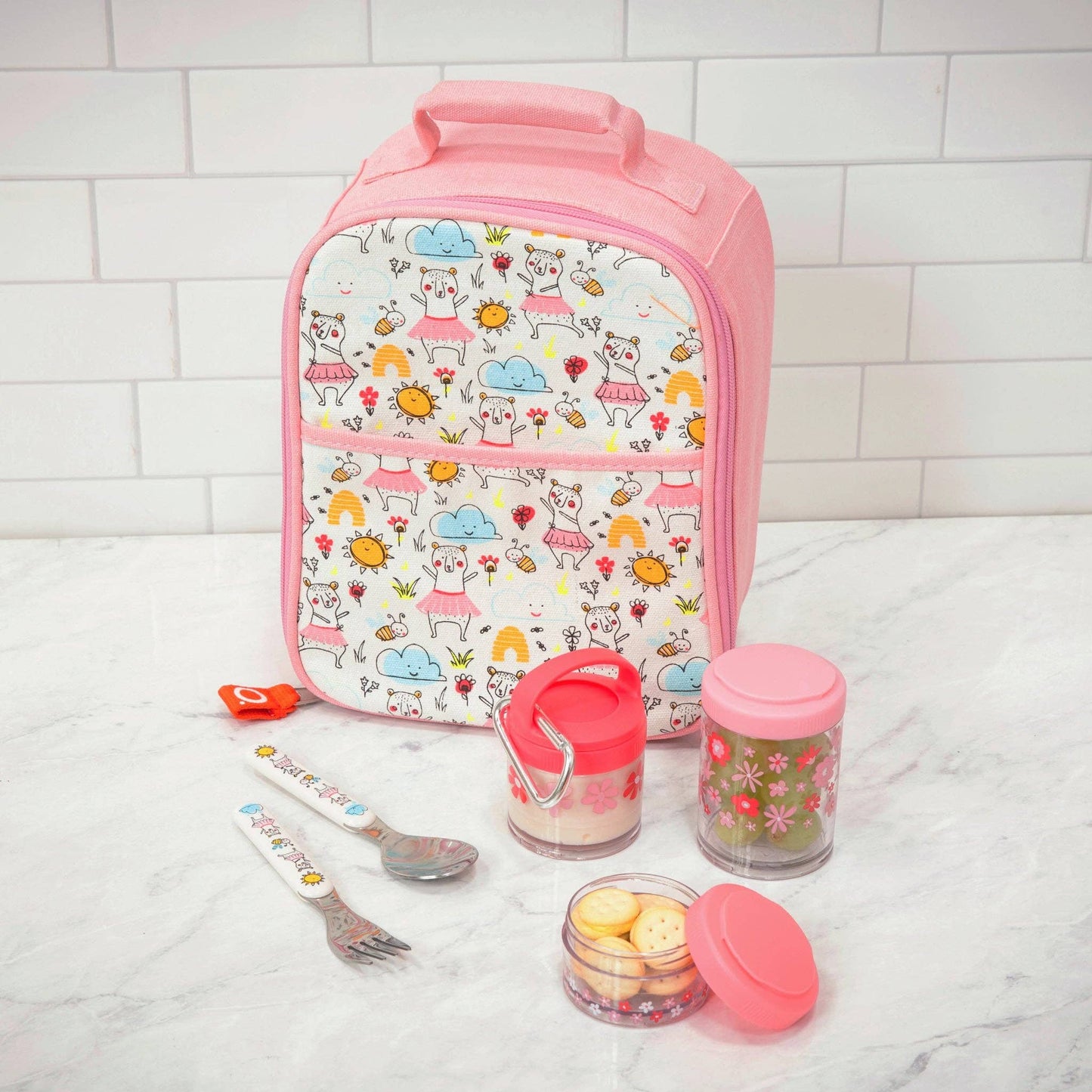 TWIST & SNACK STACKER: PINK FLOWERS