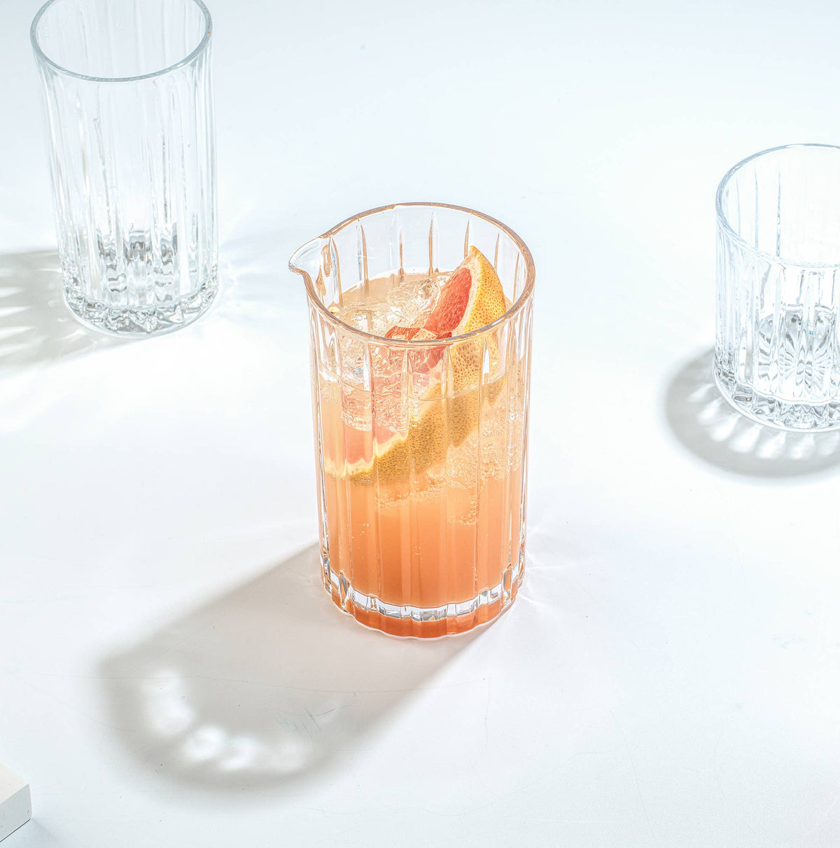 Ribbed Cocktail Mixing Glass Pitcher 20 oz