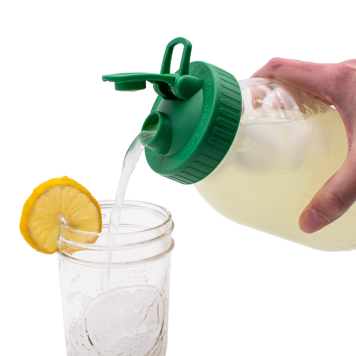 Pour & Store Shaker Lid with Carry Loop for Mason Jars: Cherry red / Wide mouth / Updated