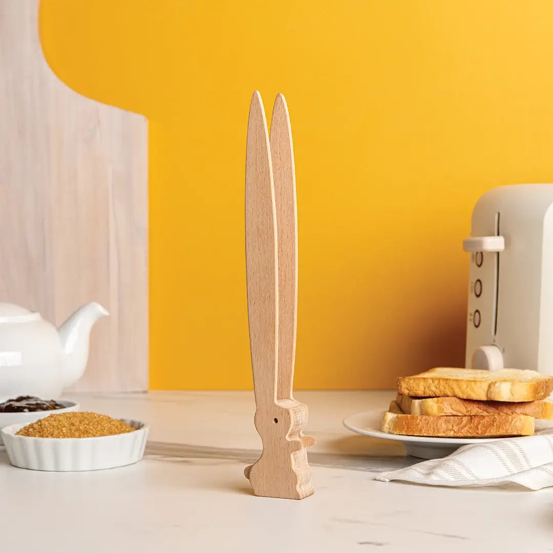 Bernie Bunny Toast Tongs - Wood Utensils & Kitchen Gadget