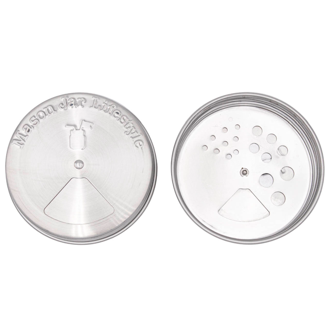 4 PACK STAINLESS STEEL SPICE LIDS: REGULAR MOUTH
