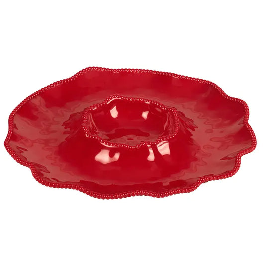 MELAMINE CHIP & DIP PERLETTE RED
