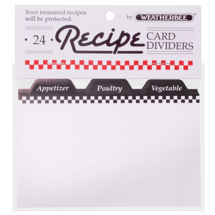 RECIPE CARD DIVIDERS 24PK 4X6"