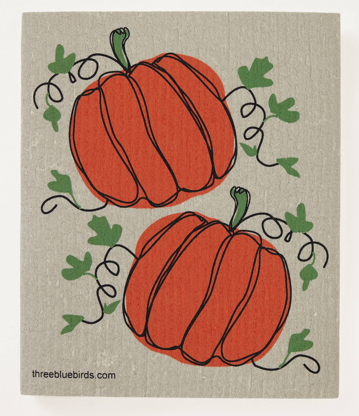 Pumpkins on Sand Swedish Dishcloth