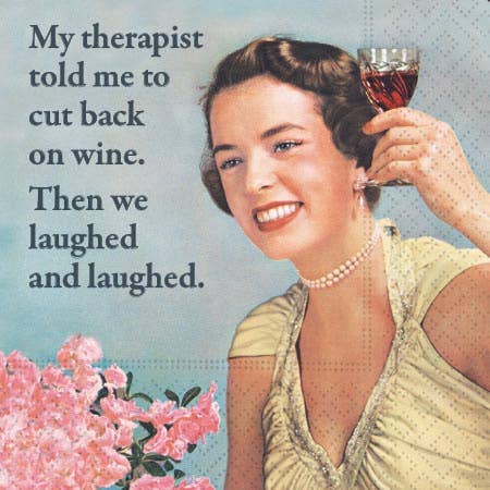 THERAPIST JOKE BEVERAGE NAPKIN