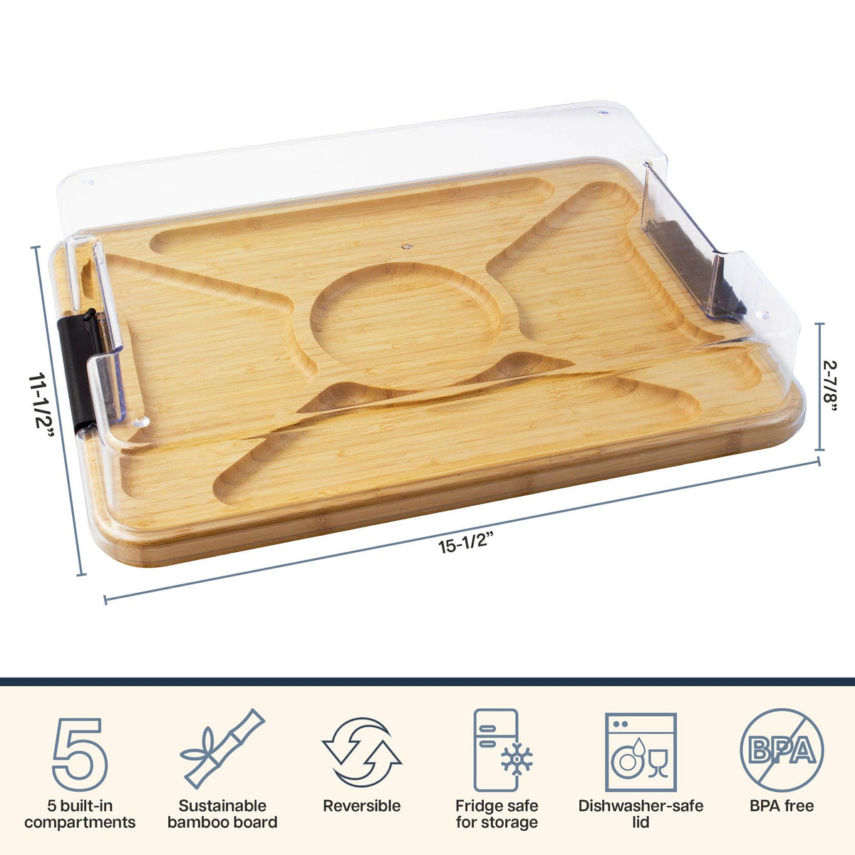 Flip, Serve & Store® Charcuterie Board with Locking Lid