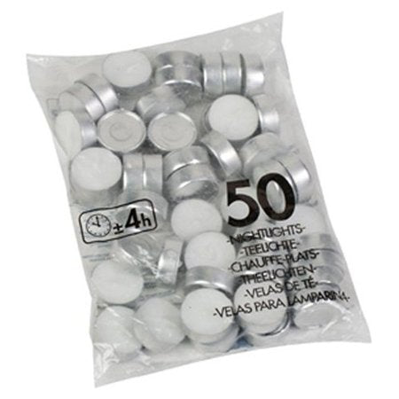 TEALIGHTS METAL CUP 50 CT 4-5 HR
