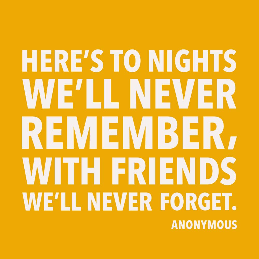 PARTY COCKTAIL FUNNY NAPKINS-TO NIGHTS WE'LL NEVER REMEMBER