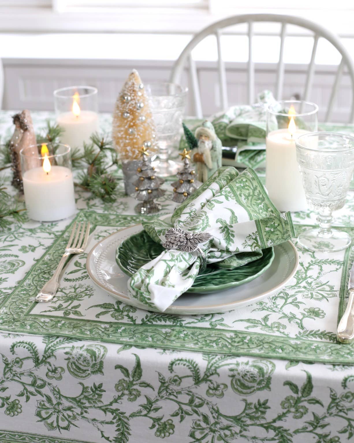 NAPKINS LILIBET GREEN SET/4