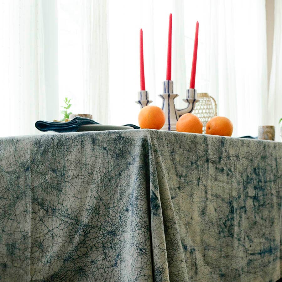 ORGANIC TABLE LINENS NATURALLY HAND DYED TABLE CLOTH | PAROS: 56"X84"