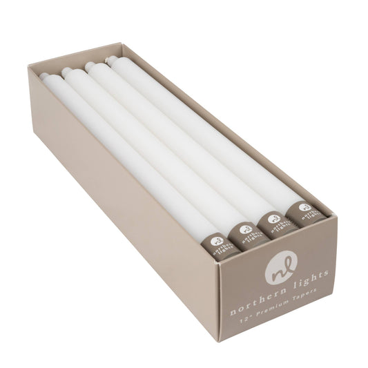 TAPER CANDLE 12" WHITE (single)