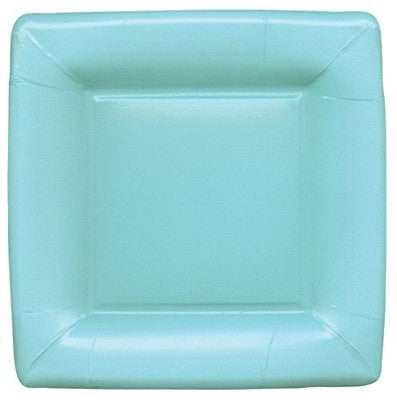 DESSERT PLATE SQUARE GROSGRAIN MEDITERRANEAN BLUE